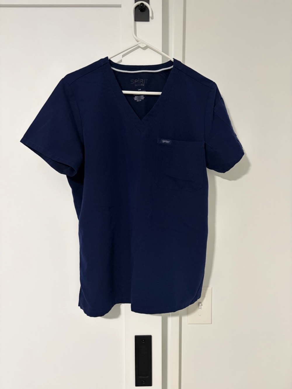Spirit Women’s Navy V-Neck Short Sleeve Scrub Top